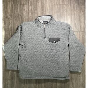 Pendleton Men's Washable Wool 1/4 Zip Gray Sweater Size Medium Knit Pullover